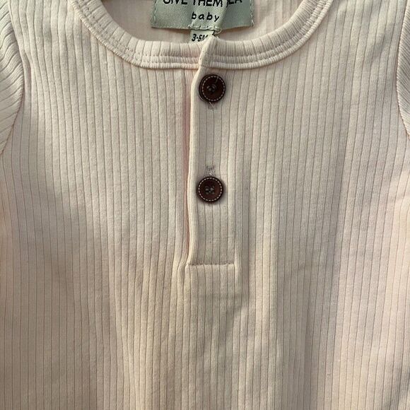 Give Them Lala Baby The Newport One Piece Pink Ribbed Size 3-6 Months NWT - Picture 4 of 7